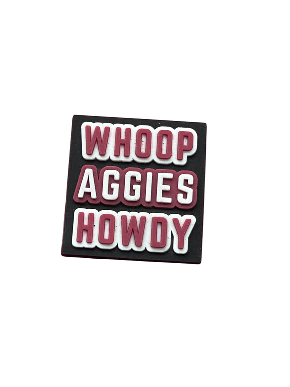 Whoop Texas Aggies Howdy Shoe Charm