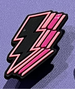 Pink & black lighting bolt Charm