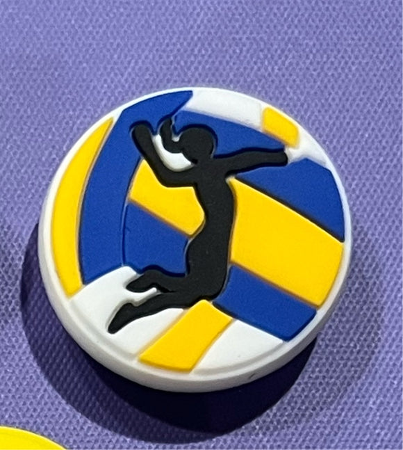 Volleyball blue & yellow Charm