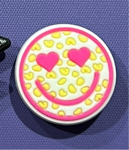 Pink & yellow smiley with heart eyes Charm