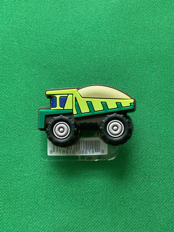 Green Dump Truck Equipment Charm with tag