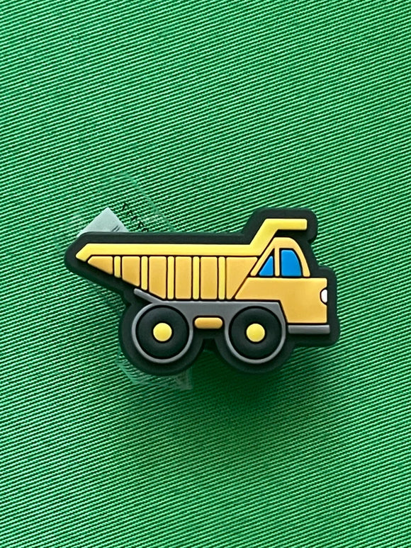 Yellow Dump Truck Equipment Charm with tag