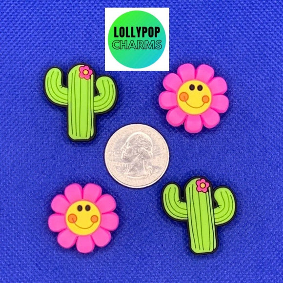 Cactus & Flowers Charm Set