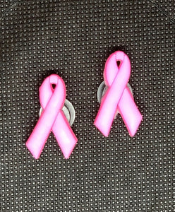 2 pc Breast Cancer Awareness Ribbon Charm Set