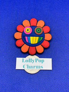 Artsy Colorful Smiley Face Flower  Charm