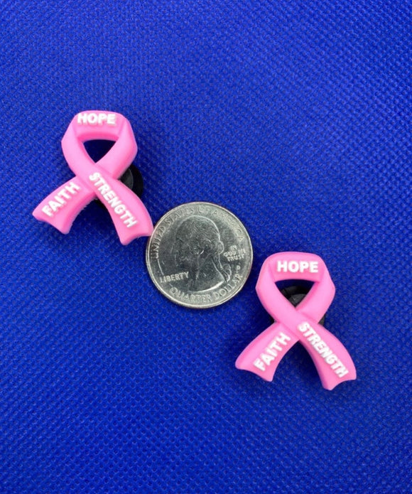 2 pc Breast Cancer Ribbon Charm