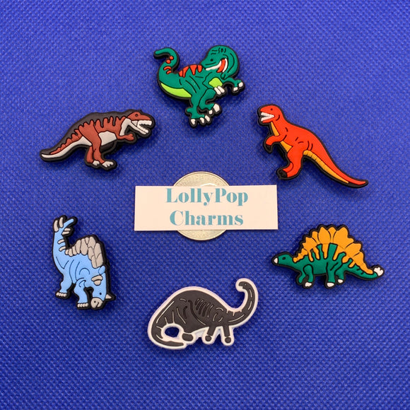 6 pc Dinosaur Charm Set