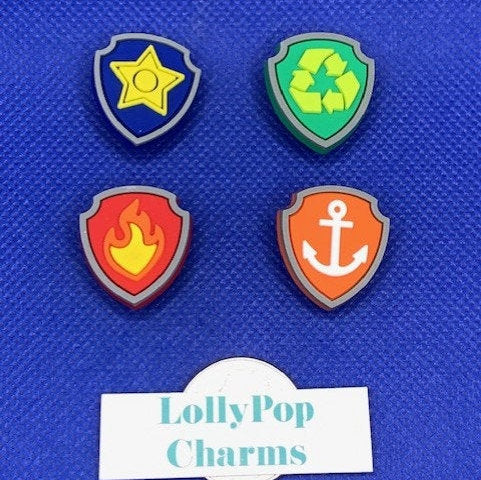 4 pc Paw Patrol Shield Charm Set