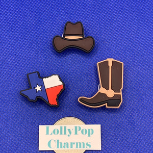 Texas Boot and Hat  Charm Set