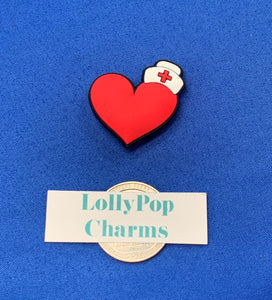 Red Heart with Nursing Cap Charm