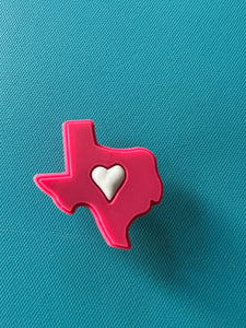 Pink Texas Heart Charm