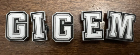 Gigem  letters Texas A&M Aggie College Charms