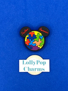 Mouse Ears Autism Awareness Charm