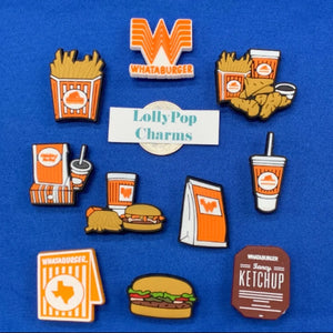 Food Burger Hamburger Fries Charm Set